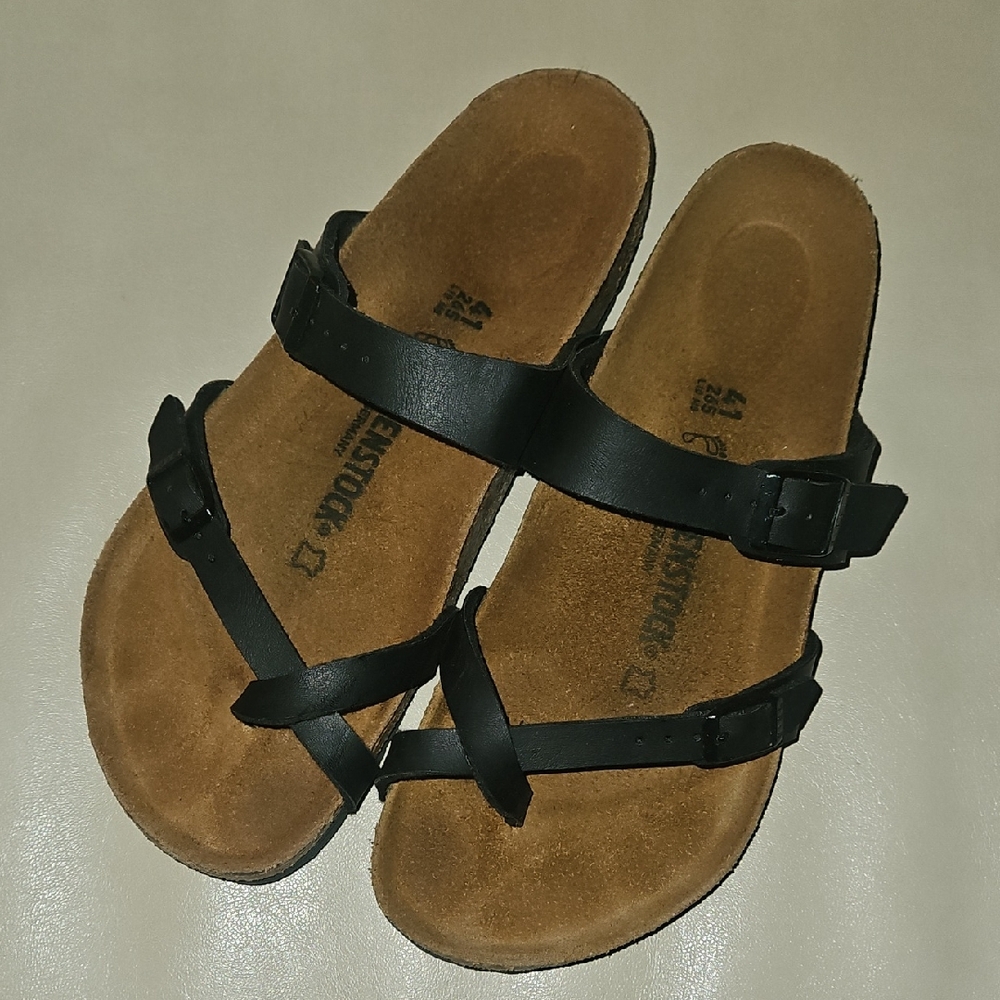 Birkenstock MAYARI Black Leather Sandals